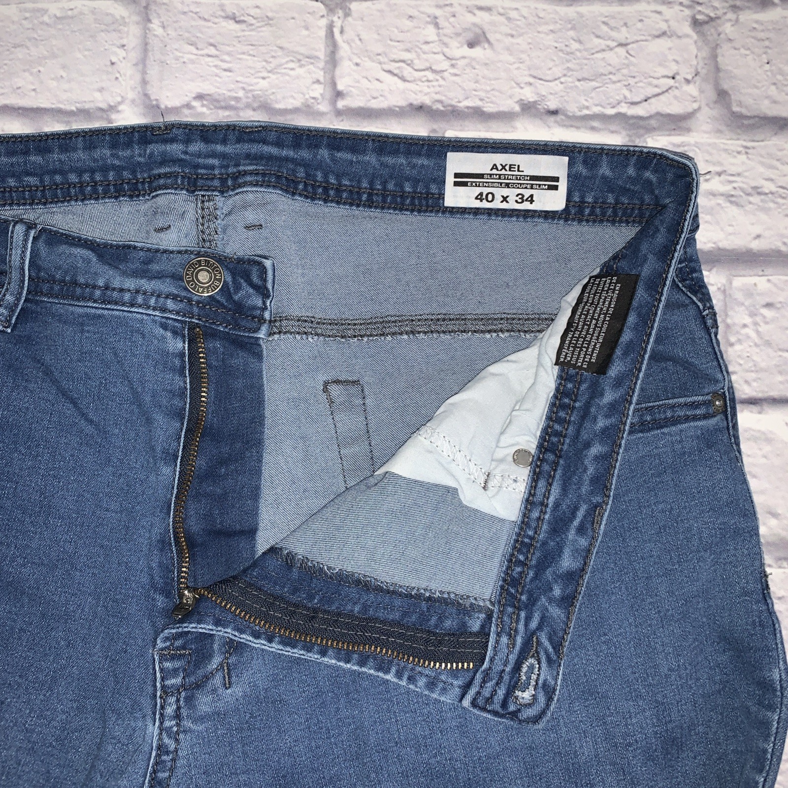 Buffalo David Bitton Jeans Mens 40×34 Axel Slim Stretch Blue Denim