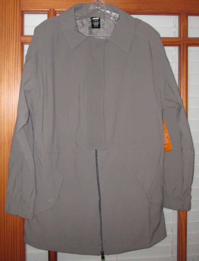 Avia Long Woven Jacket Women’s XS S L Hooded Grey Fog NEW Water Repellent