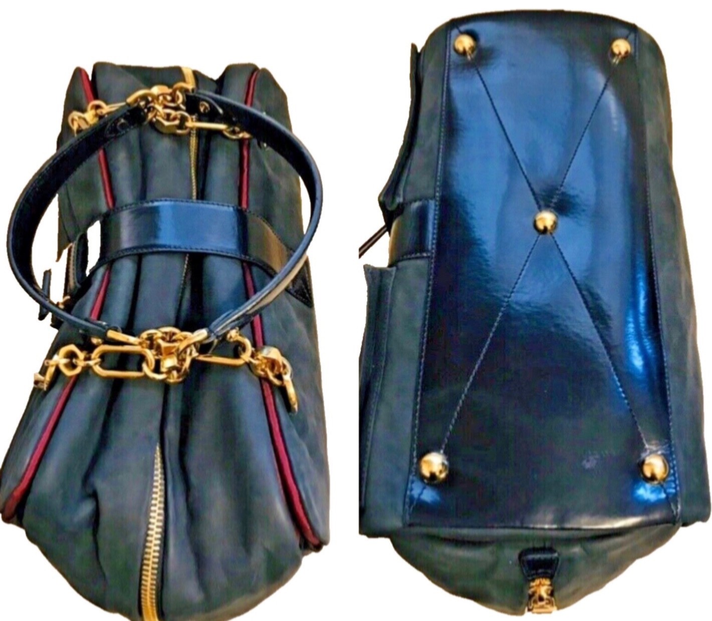 Loewe Leather Laura 33 handbag Black Pony-style calfskin Chain top Handle Bag