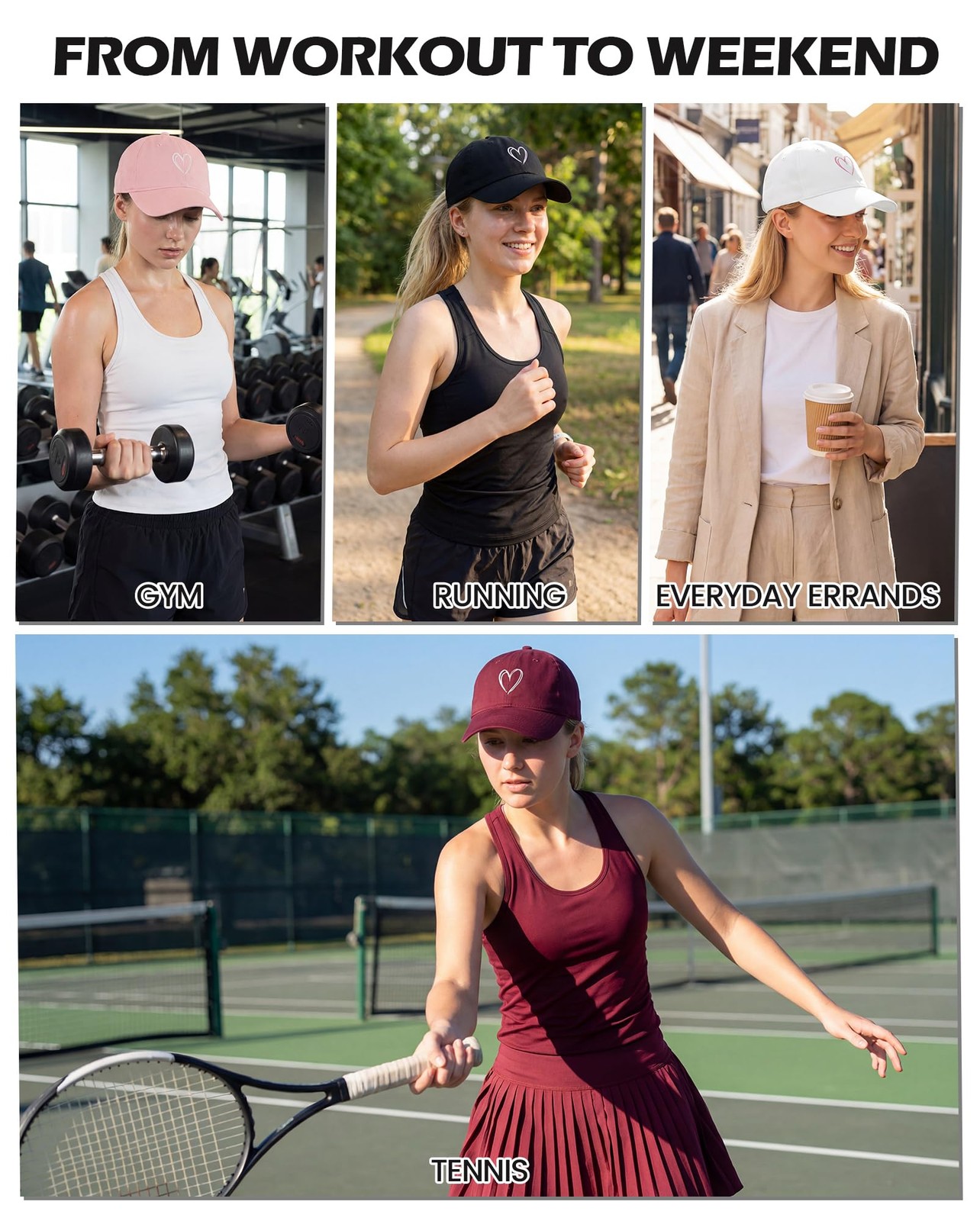 Womens Baseball Caps Pink Cute Baseball Caps for Women Men Trendy Adjustable …