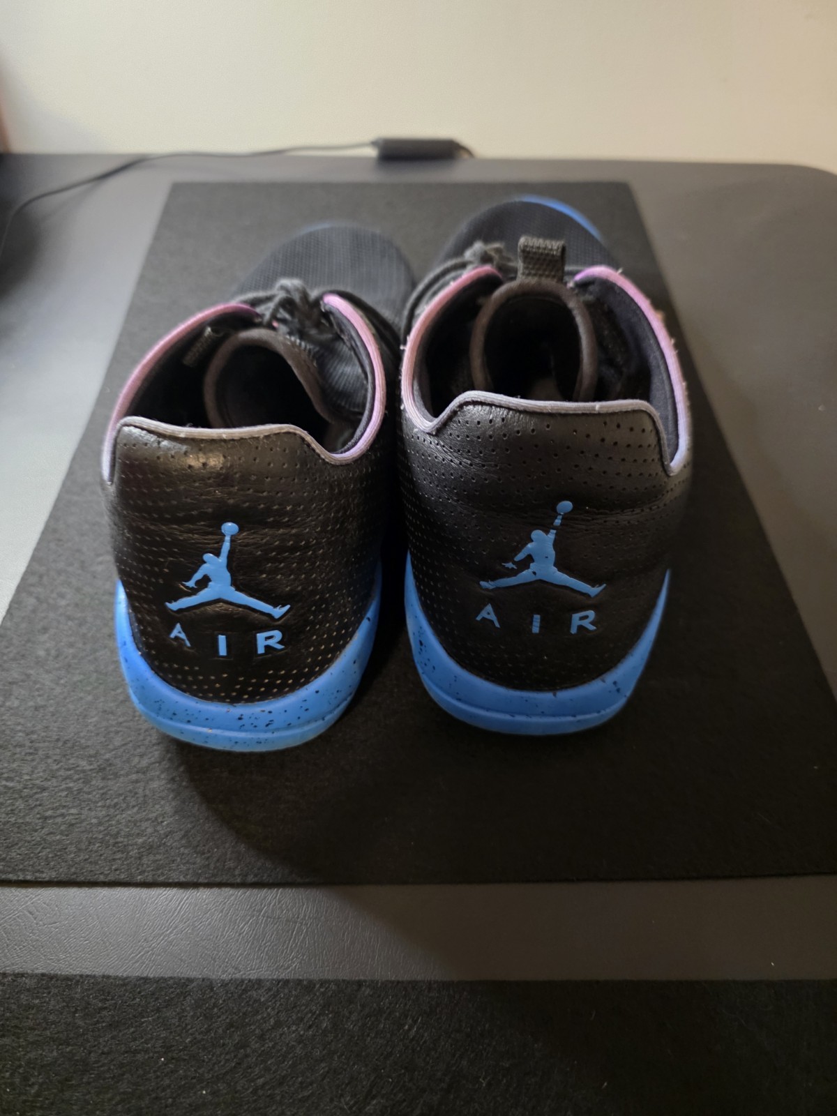 Jordan Eclipse 11.5 Lace Up Low Top Sneakers Black Blue Pink Mesh Rubber