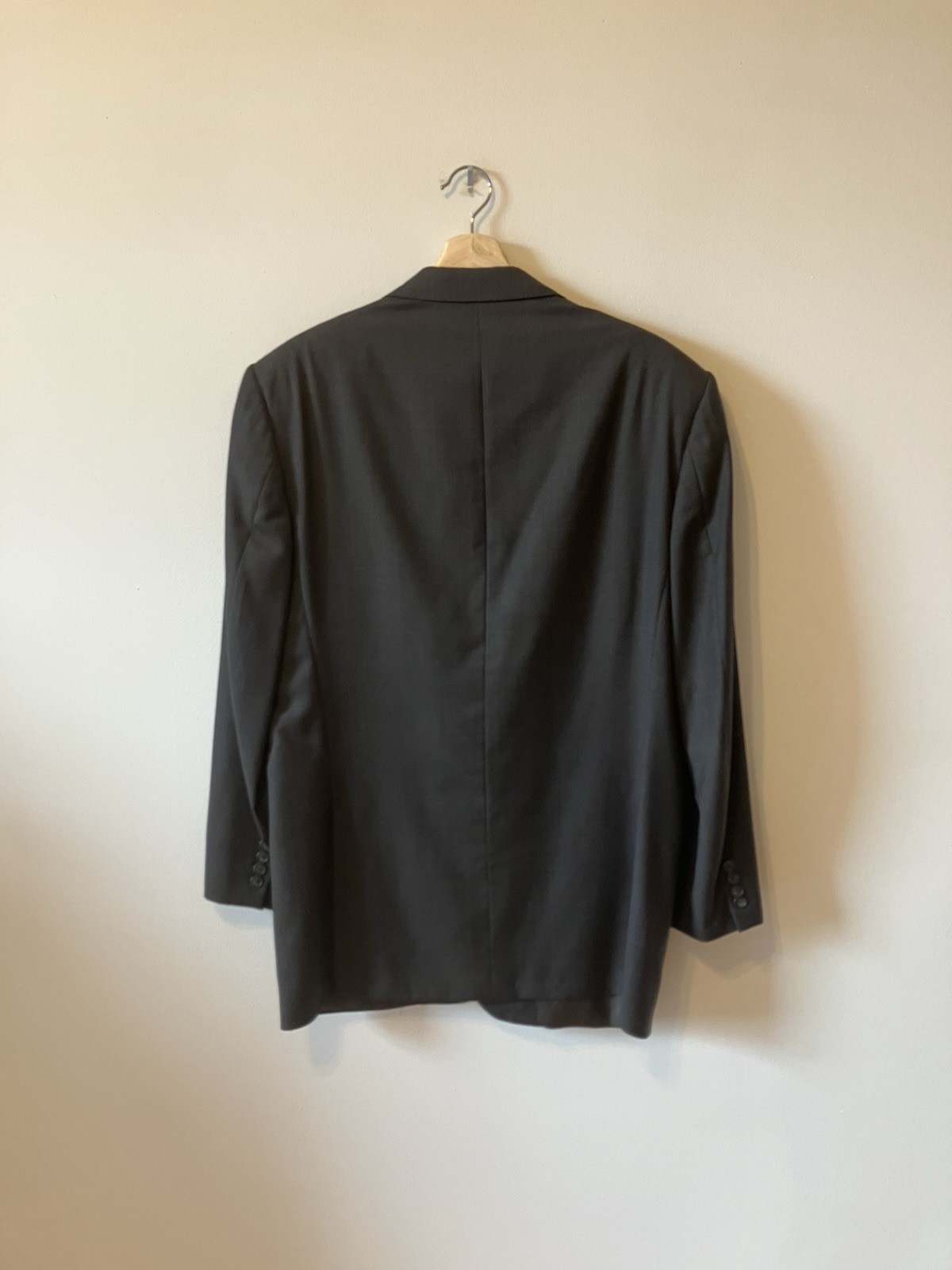 Corneliani warm grey blue overcheck super 120s wool sport coat mens 44R