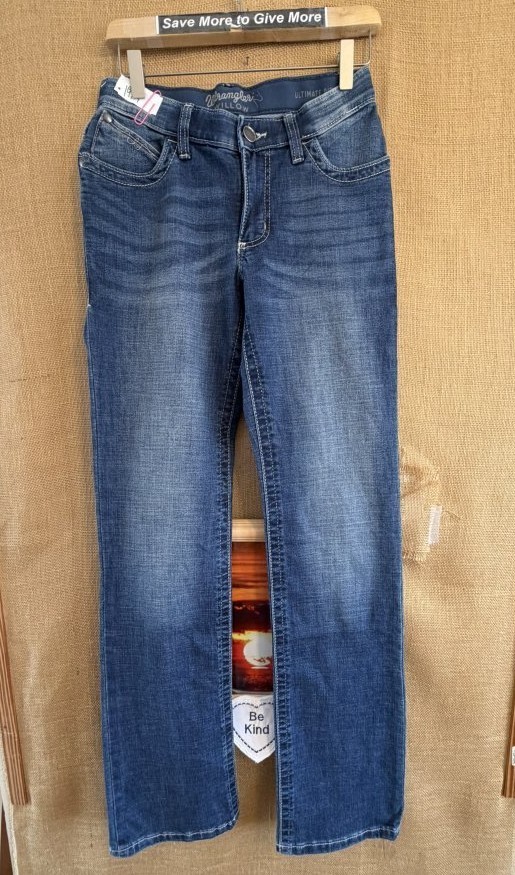 Wrangler Willow women’s 5/36 W27 L 36 blue stretch regular straight zip