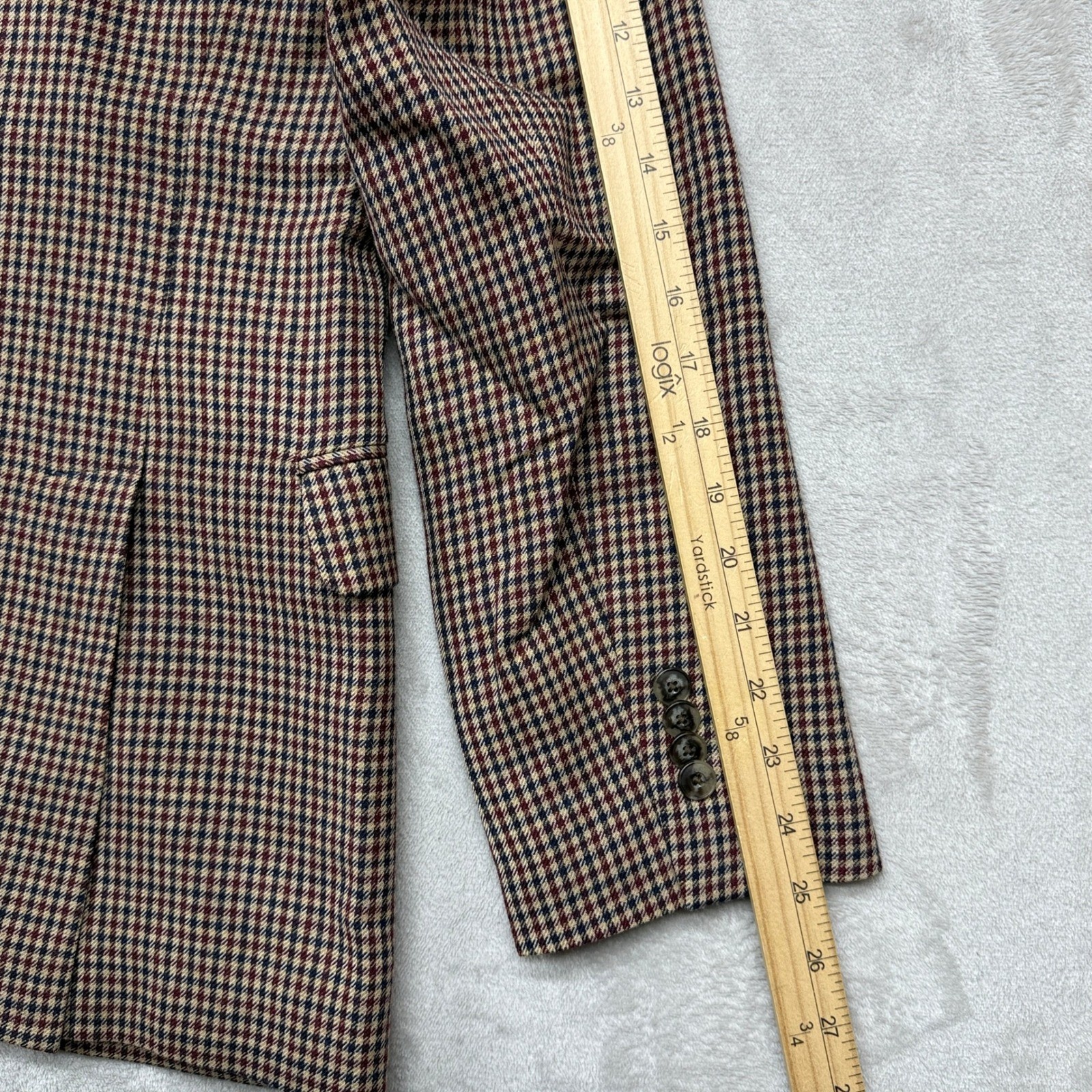 Jos. A. Bank Blazer Mens 40R Brown Houndstooth 1905 Collection Slim Fit Wool