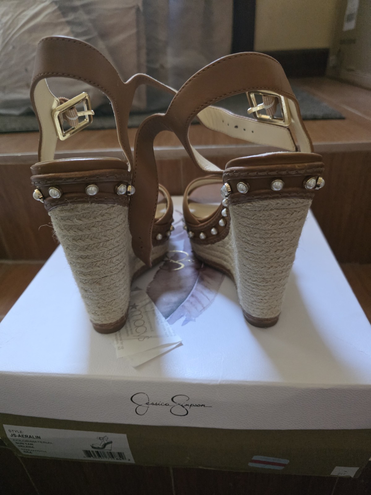 Jessica Simpson Aeralin wedge Womens 8 Beige