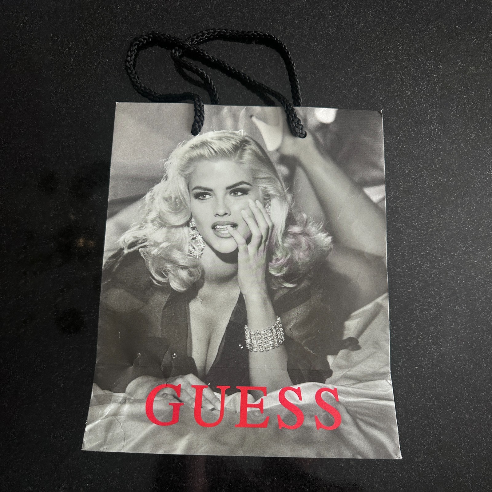 Anna Nicole Smith 1992 Guess paper bag limited addition 10.5 x 8.5 x 4.5 inches