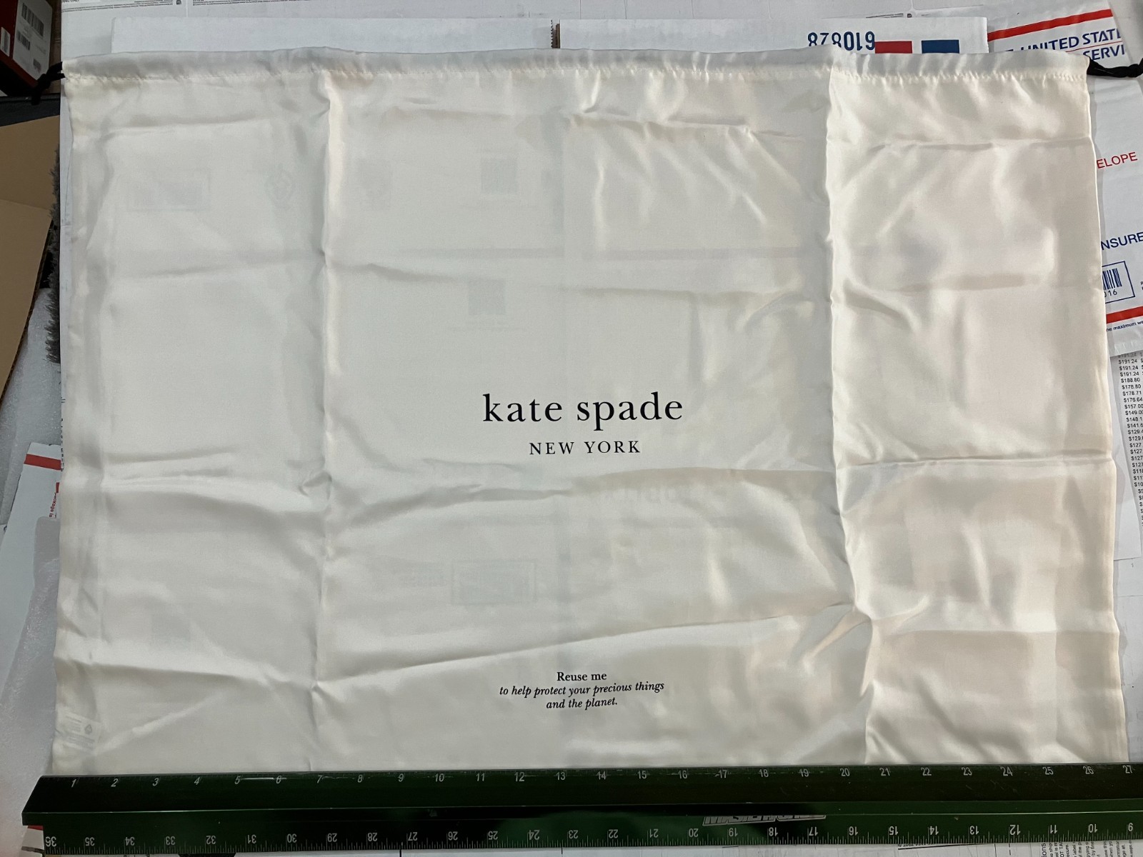 Kate Spade Drawstring Dust Bags Sizes 4.5″x6″ – 34″x27″ Pink Cream KC828 NWT 16