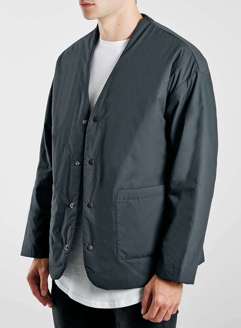 Topman Reversible Jacket – Navy, Men’s Large – Versatile & Stylish, Retail $110