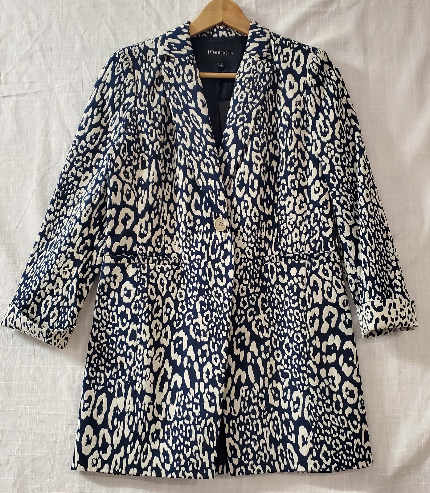 Lafayette 148 New York Leopard Print Tailored Blazer Career Jacket Sz NWT $598