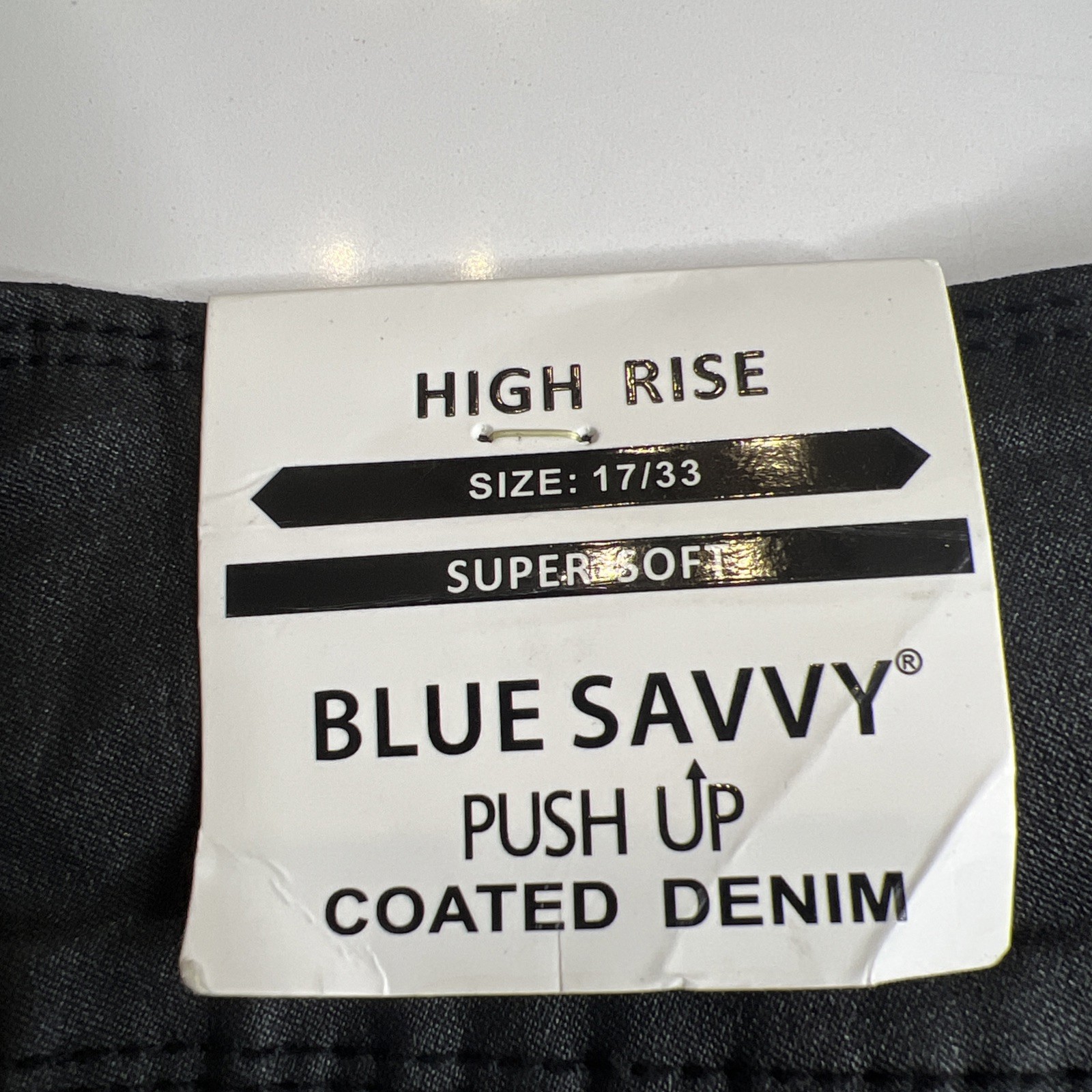 Juniors Blue Savvy Denim Stretchy Jeans 17/33 Coated Denim #834