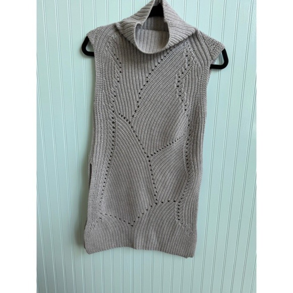 Wilfred Aritzia Grey 100% Wool Sleeveless Cowl Neck Knit Sweater XS Minimalist