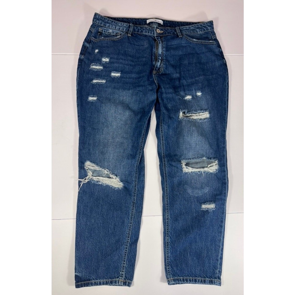 KanCan Beatrice Ultra High Rise Boyfriend Jeans Distressed XL 100% Cotton Mom