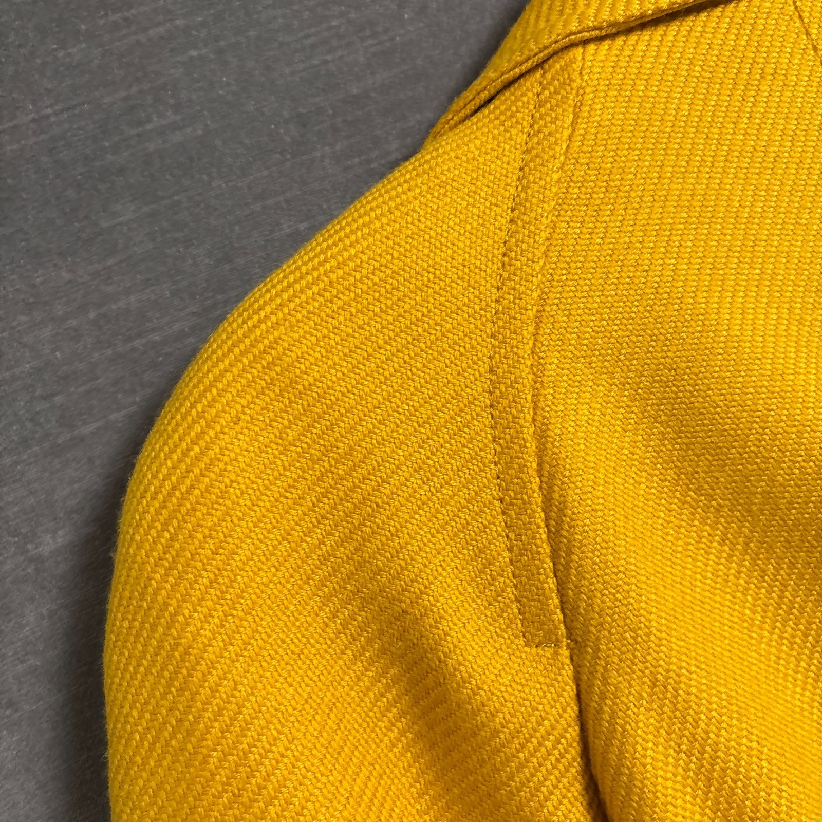 Talbots Blazer Jacket 10 Petite Mustard Yellow Wool Blend Raglan Heavy Career