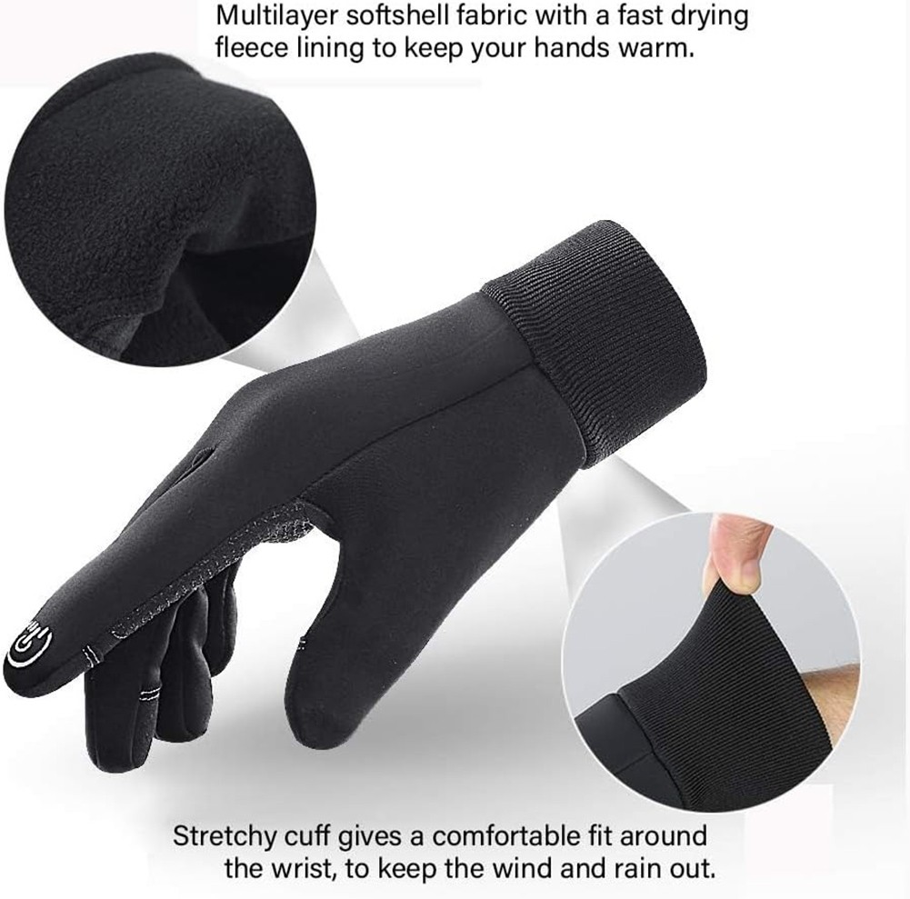 -10℉ Windproof Waterproof Winter Warm Gloves Touchscreen Fingers Non-Slip Gloves