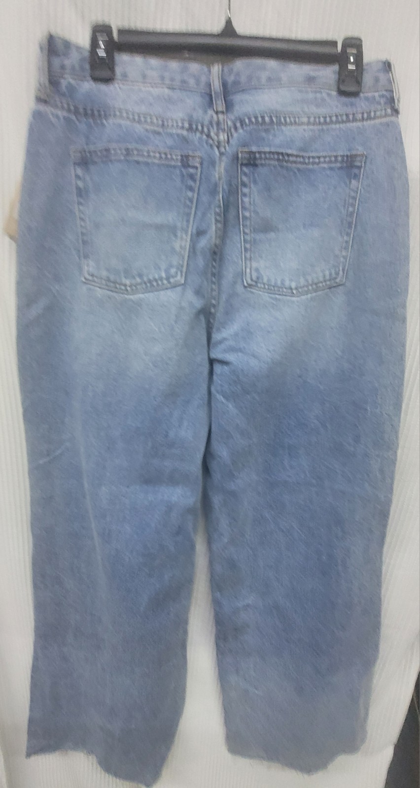 JustFab Women’s Light Wash Distressed Blue Denim Jeans 5-Pocket Solid