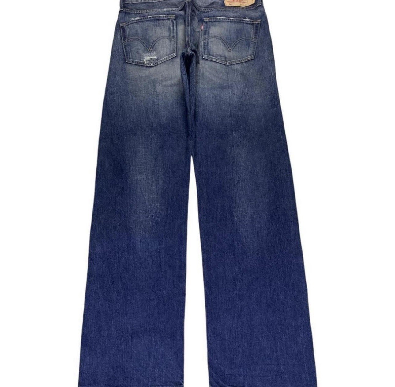 Levi’s 501 Men’s Blue Medium Wash Straight Leg Distressed Denim Jeans