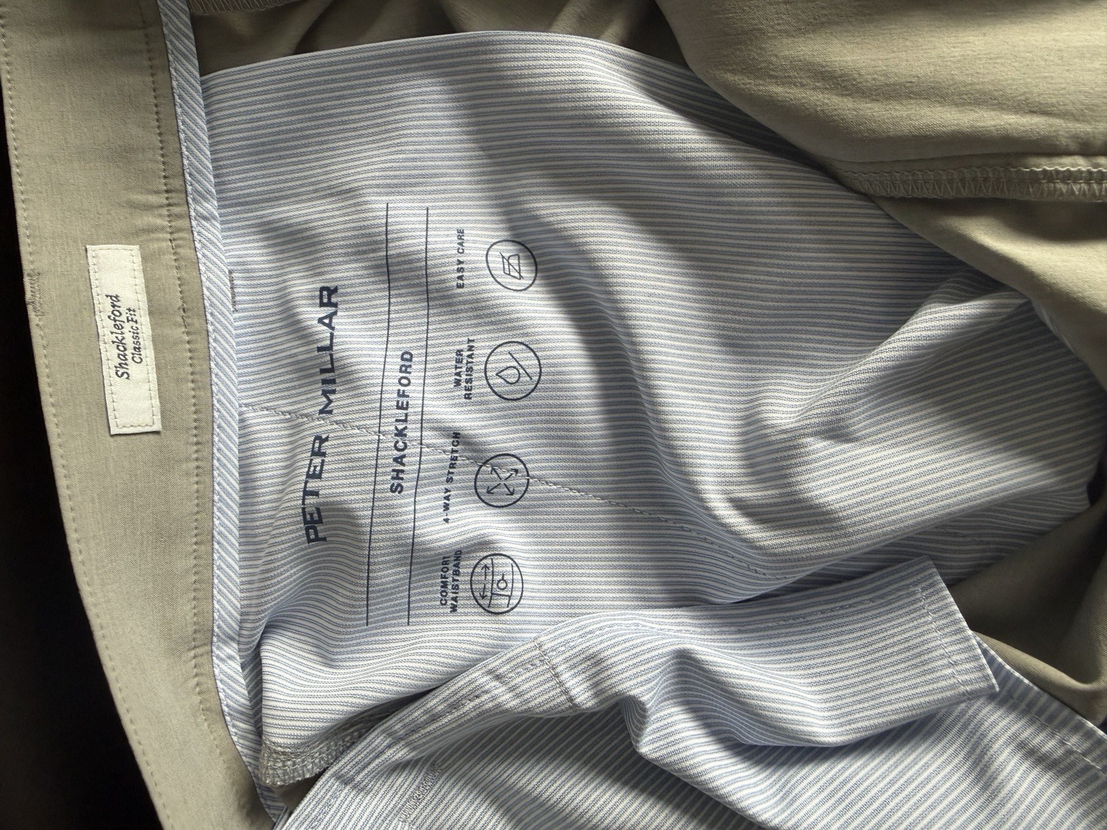 Peter Millar Solid Light Gray Shackleford Golf Shorts Size 36