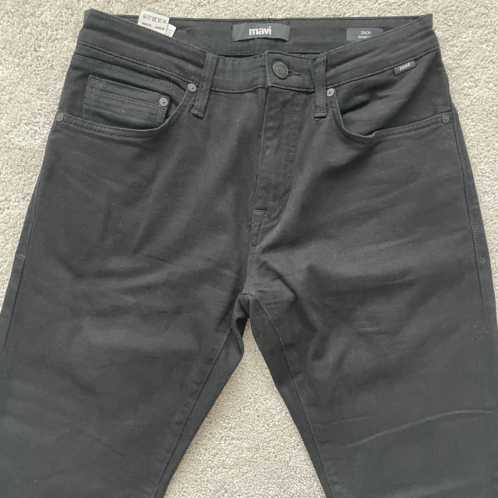 Mavi Men’s Zach Straight Leg Jeans Black 30×31 Cotton Blend Stretch Denim