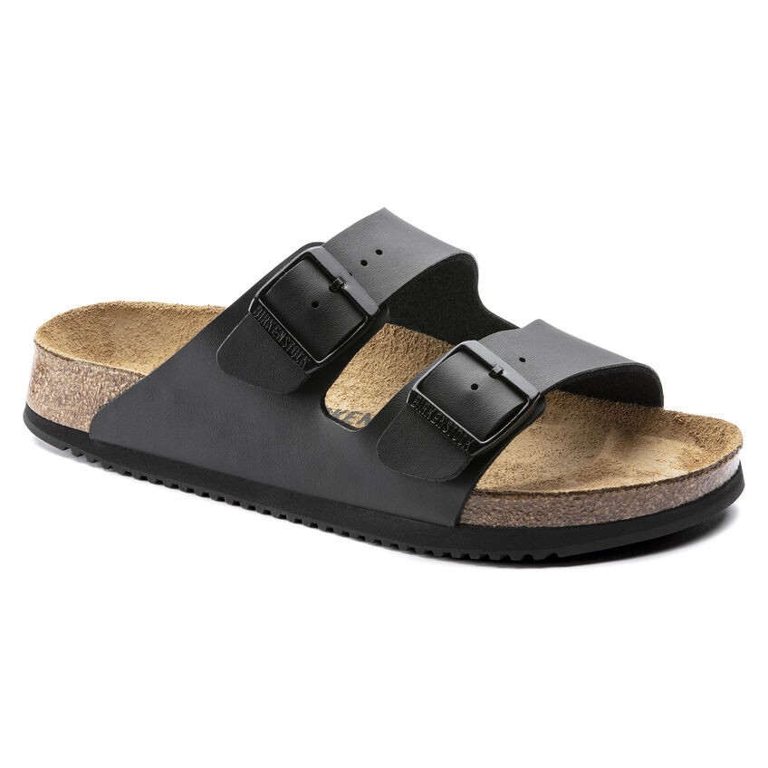 BIRKENSTOCK ARIZONA SL BLACK REGULAR/WIDE WIDTH SUPER GRIP PROFESSIONAL OCCUPATI