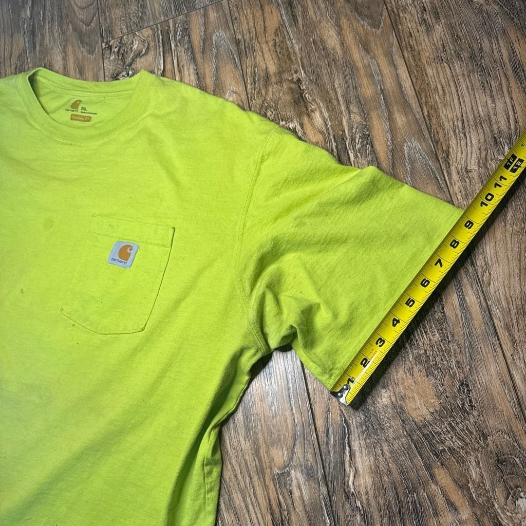 Carhartt K87 Original Fit Heavyweight Short Sleeve Pocket T-Shirt Neon Yellow