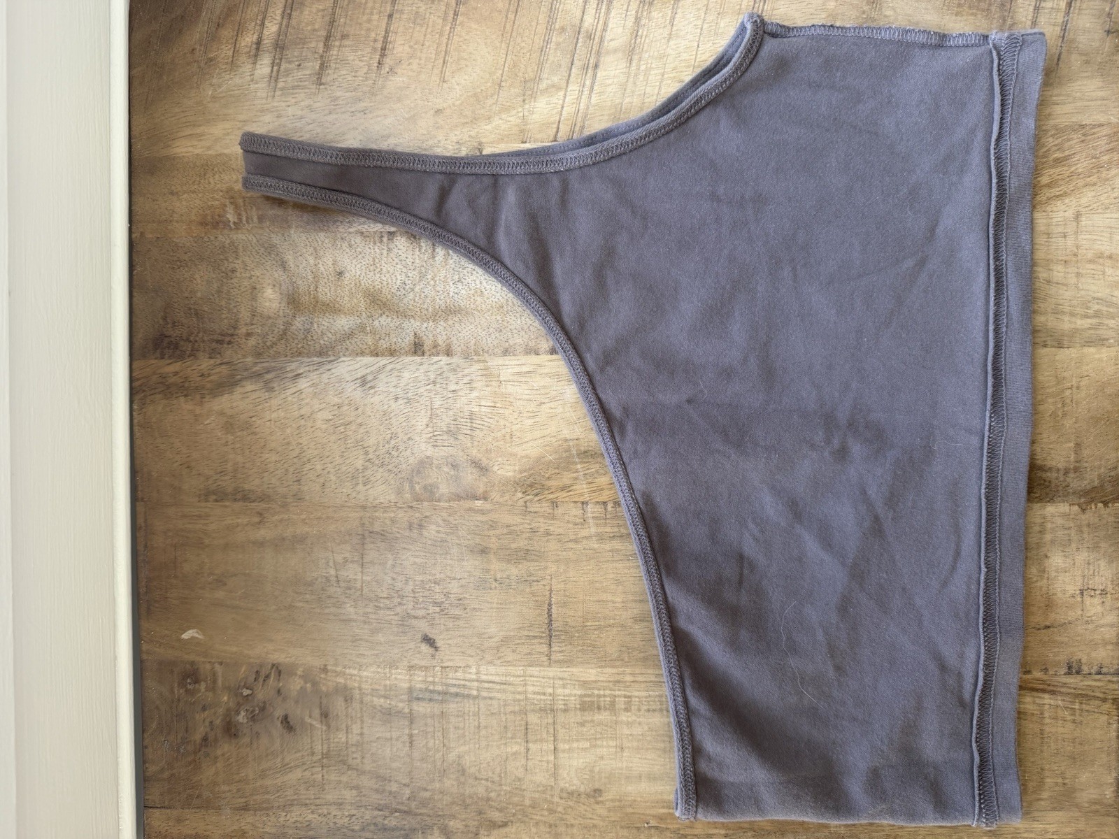 Los Angeles Apparel – The Garment Dye One Shoulder Crop Top – Color Falcon – L