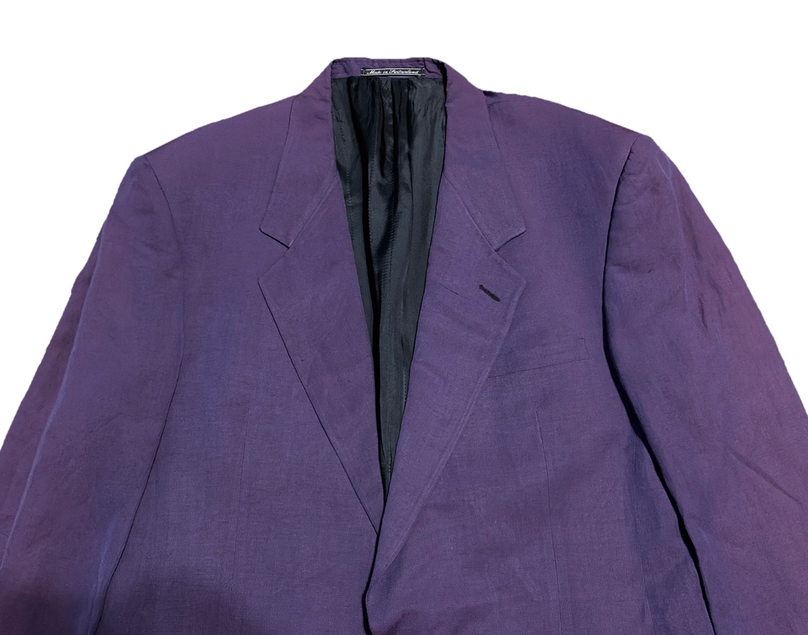 Vintage Versace V2 Purple Linen Rayon Blazer Single Breasted Size 52 IT 90s RARE