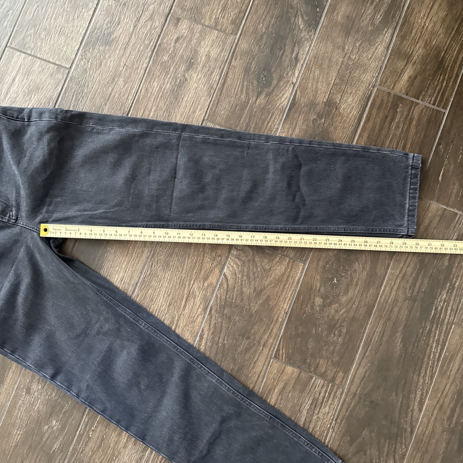 ASKET Regular Jeans Men 29×30 Black Gray Organic Cotton Straight Leg Denim Italy