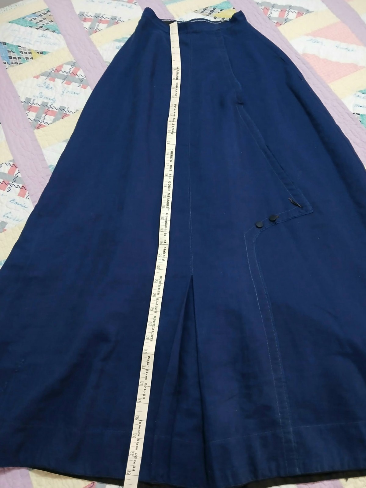 VINTAGE Handmade,1890’s-1900’s PIONEER skirt Solid Cotton Maxi