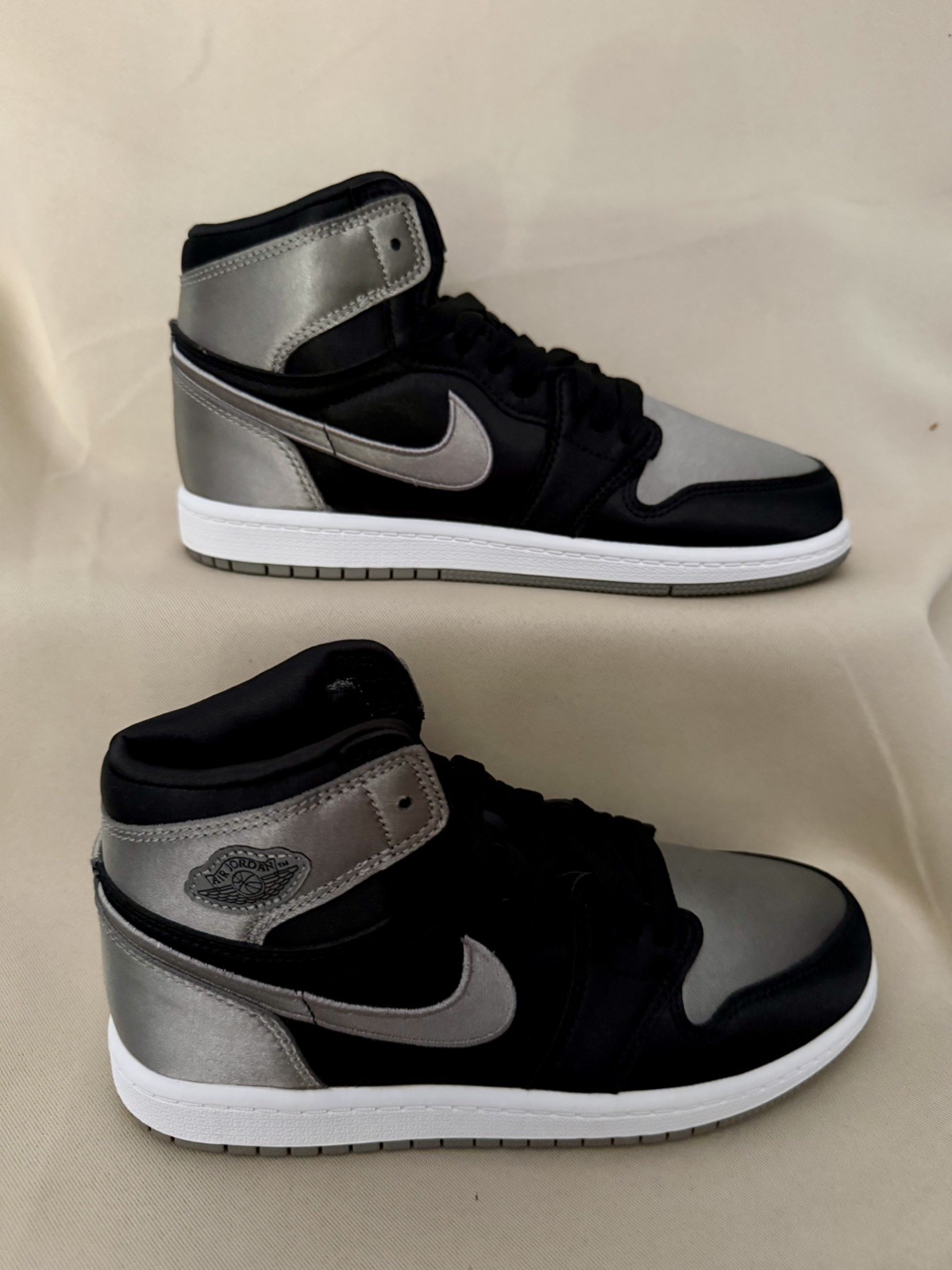New Air Jordan 1 Retro High OG PS Satin Shadow Black Grey FD5304-010 Sz 3Y