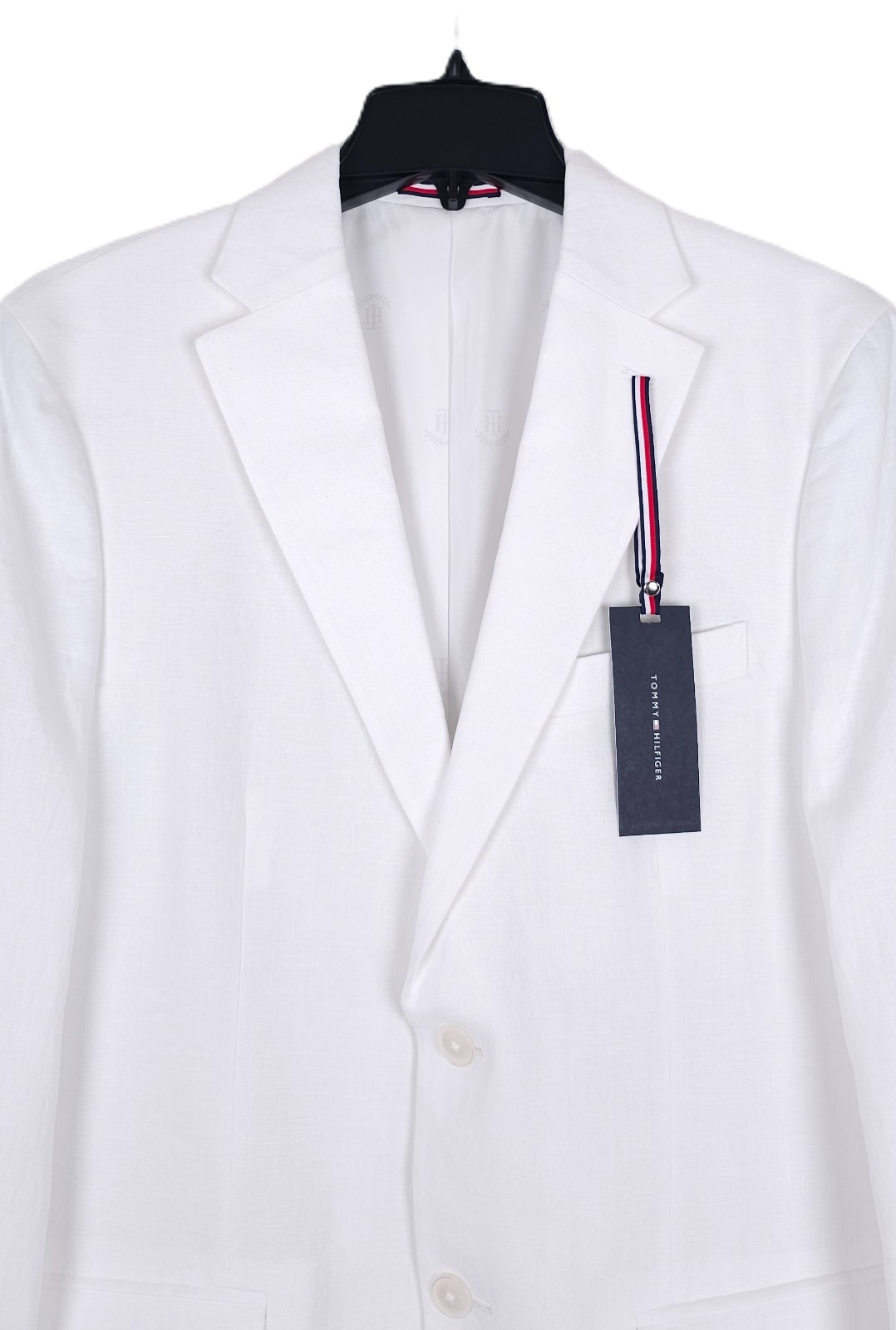 Tommy Hilfiger Mens Modern Fit Linen Sport Coat Blazer 38S White Solid NWT