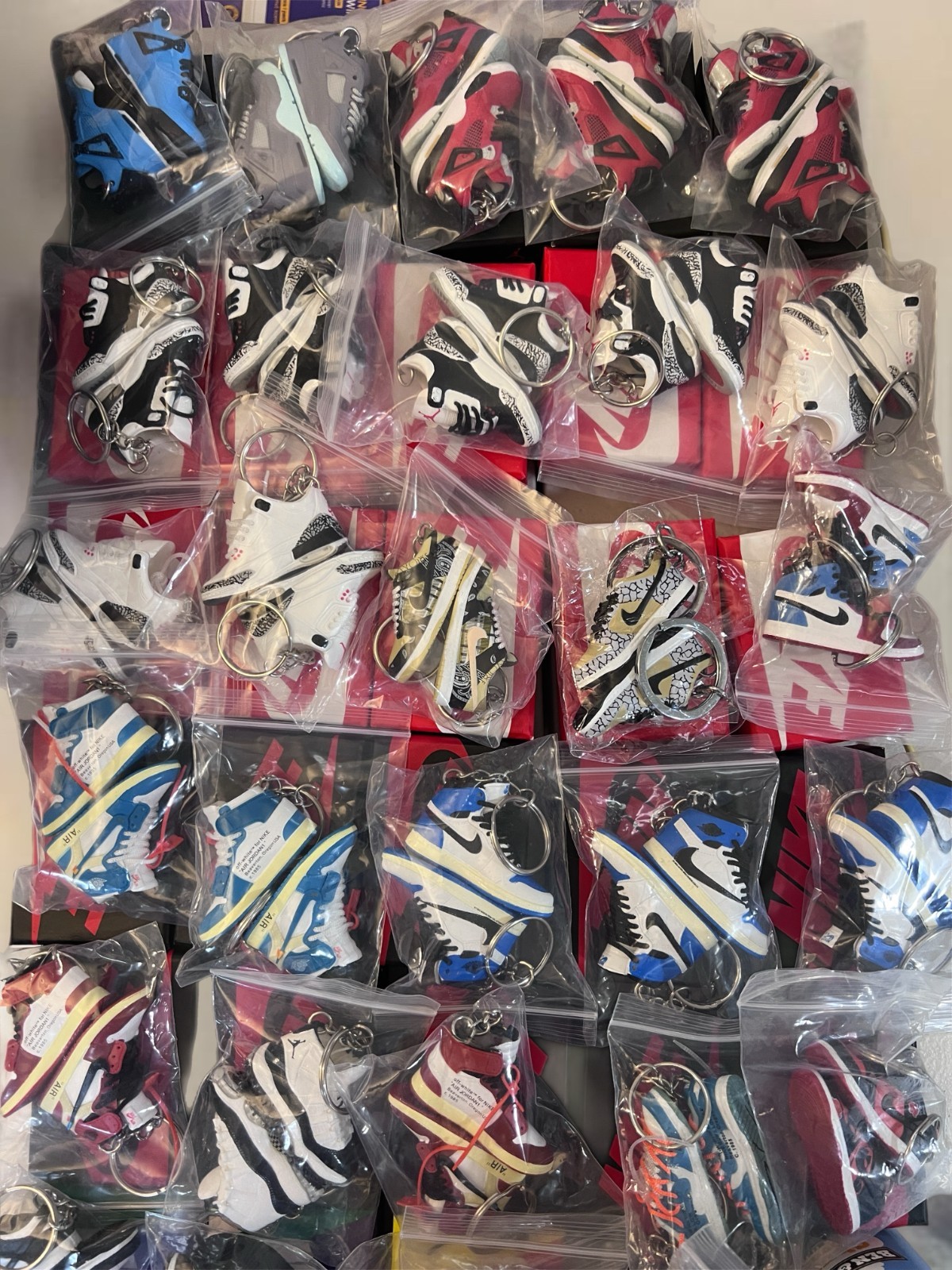 Bulk Order For Shoe Keychain 3D Mini Sneaker Charm Random Style For Party Favor