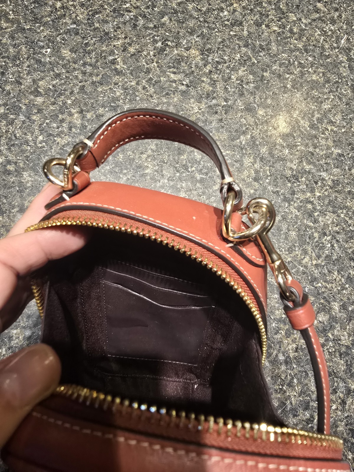 Coach Micro Signature Eva Crossbody Bag Khaki/Terracotta