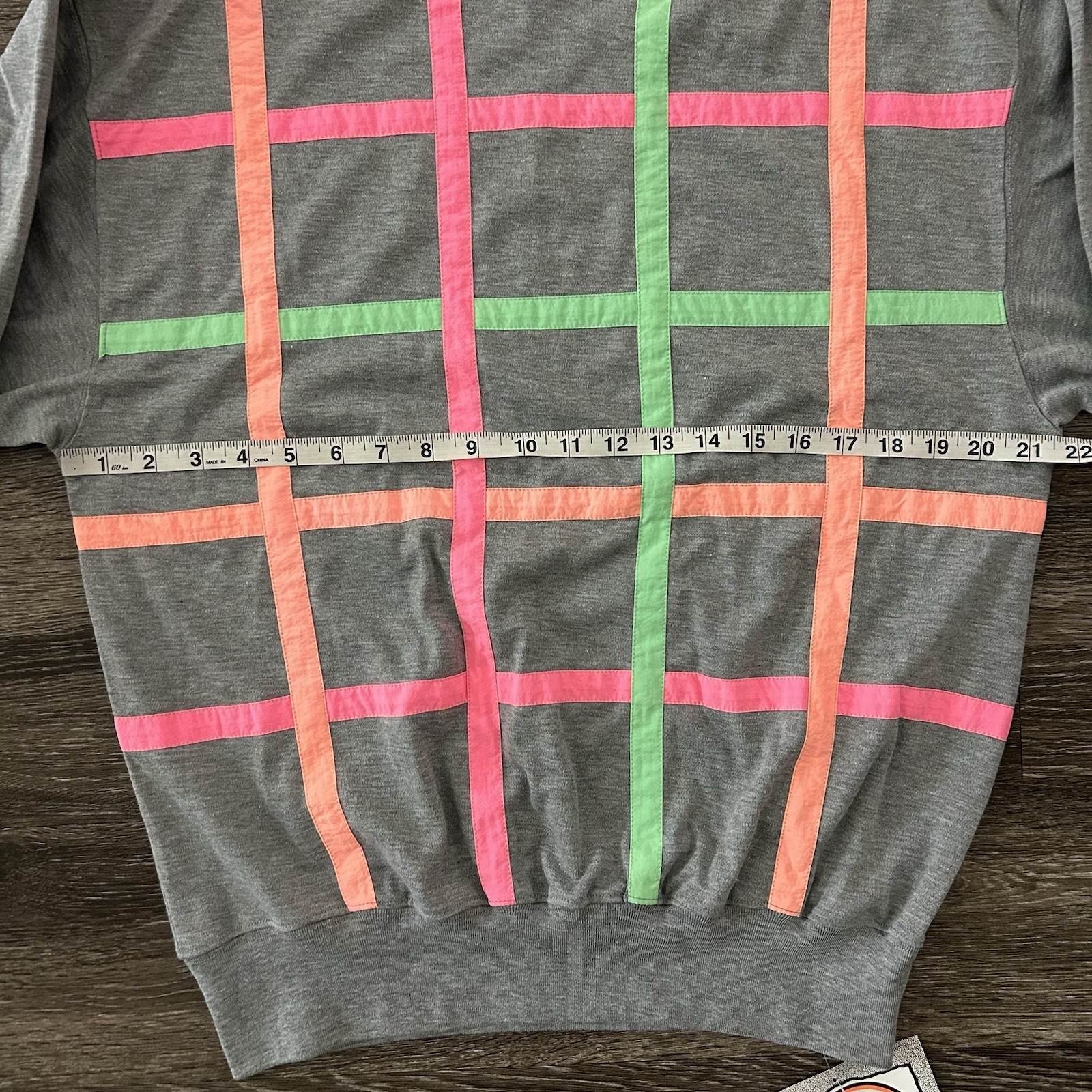 Vintage 80s 90s Recreation Pullover Sweatshirt Sz M Neon Elbow Patches Deadstock