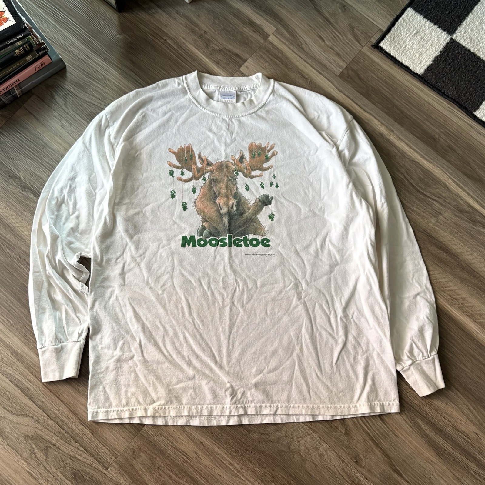 2003 Streetwear Graphic Skate Long Sleeve T-Shirt XL White Cotton