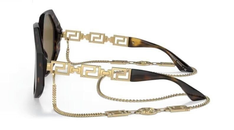 VERSACE VE4395 534673 Havana Square Women’s 59 mm Sunglasses