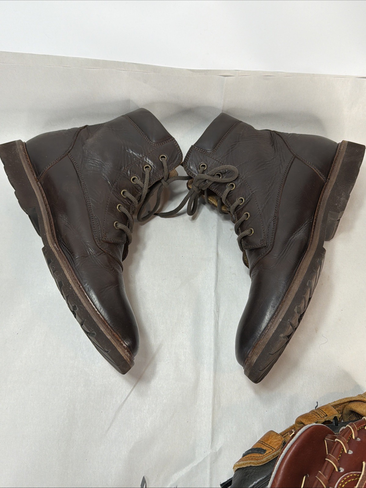 Brunello Cucinelli Leather Combat Boots Size 45 in Brown