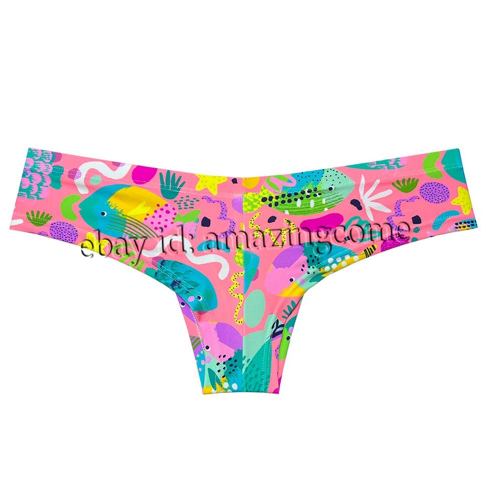 Men Printed Brazilian Bikini Underwear Enhance Bulge Pouch Mini Boxer Briefs