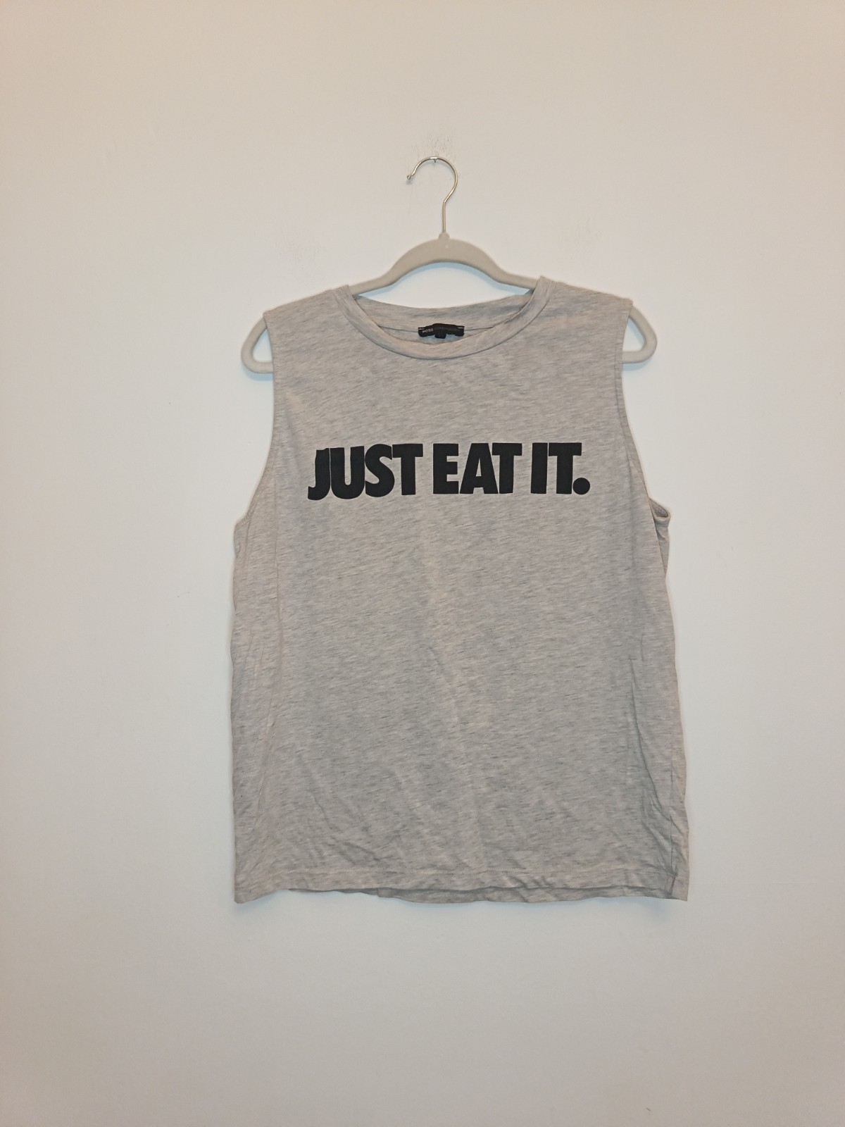 Moss Copenhagen Grey Slogan Tank Top Unisex Size Medium Casual Gym Lounge Wear