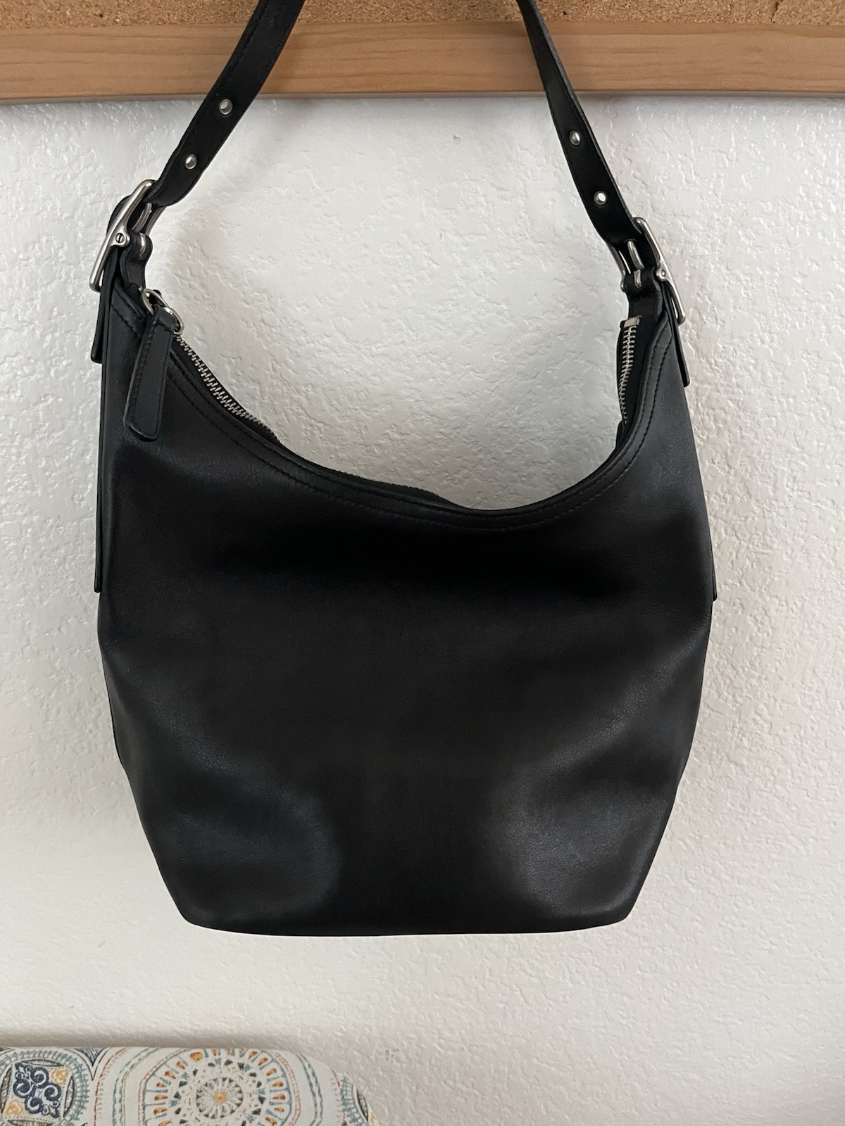 Coach 9823 Black Leather Shoulder Bag Vintage