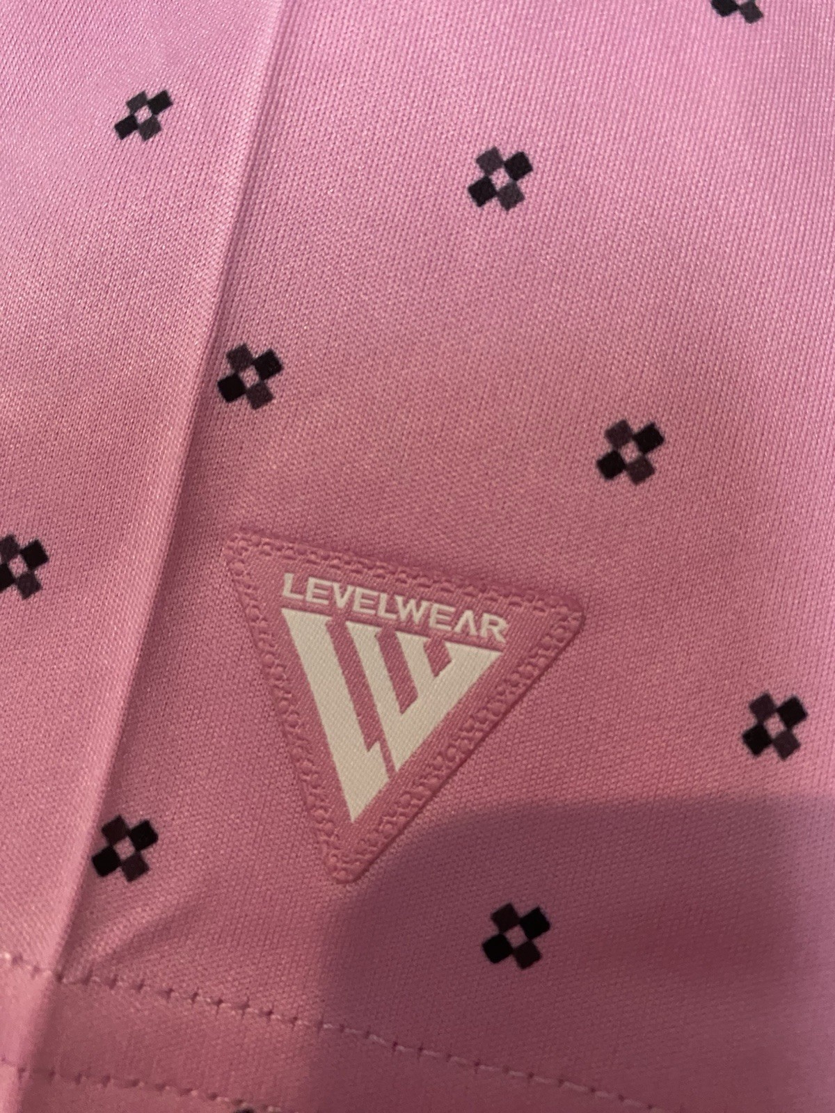 LevelWear Mens Short Sleeve Scratch Golf Polo Shirt Size L Pink Black NWT