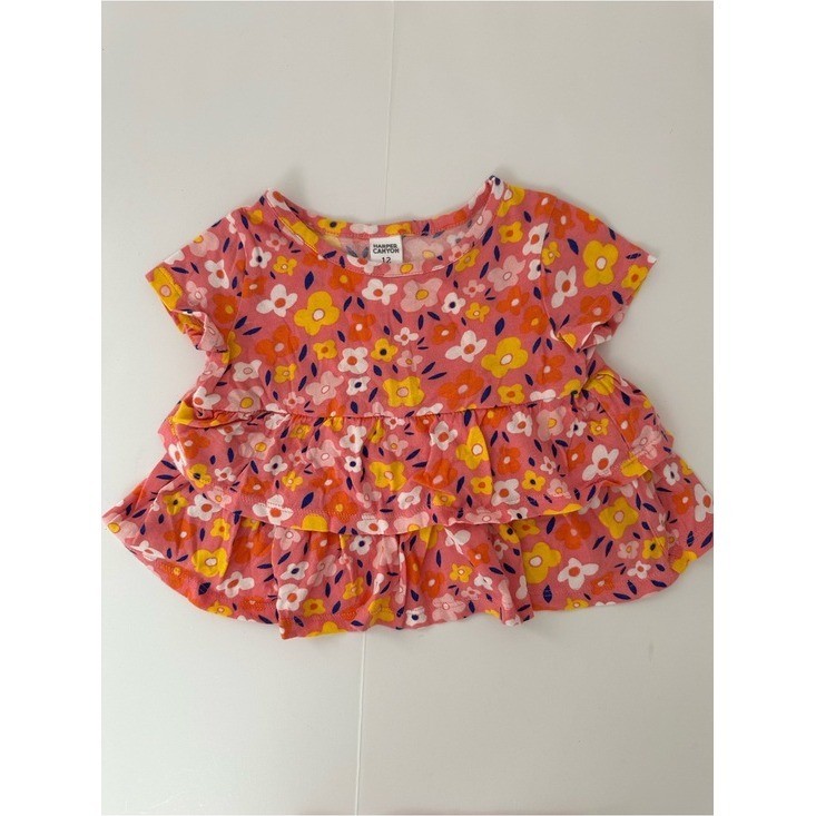 Baby Girls Floral & Stripe 4-Piece Matching Set – Pink, Blue, Orange Size 12M