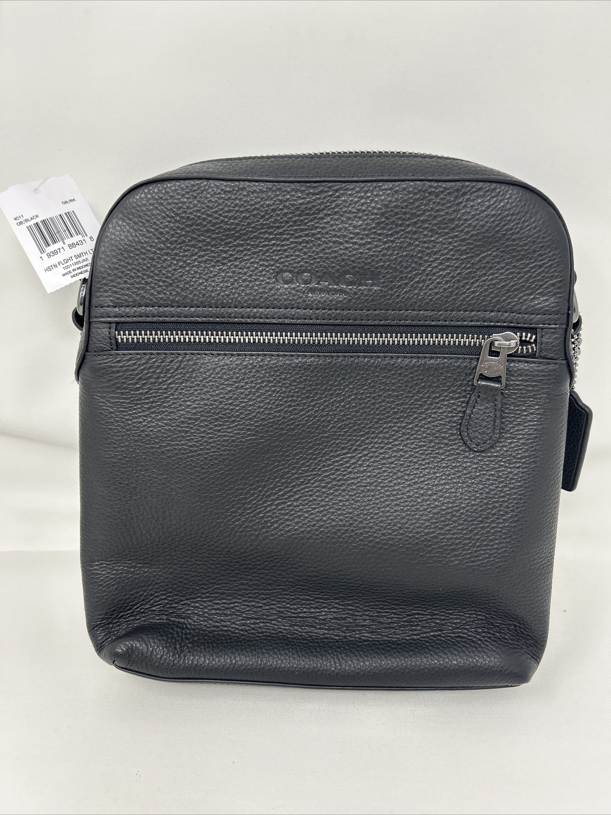 Coach Men’s Houston Flight Bag – Black Pebble Leather 4011