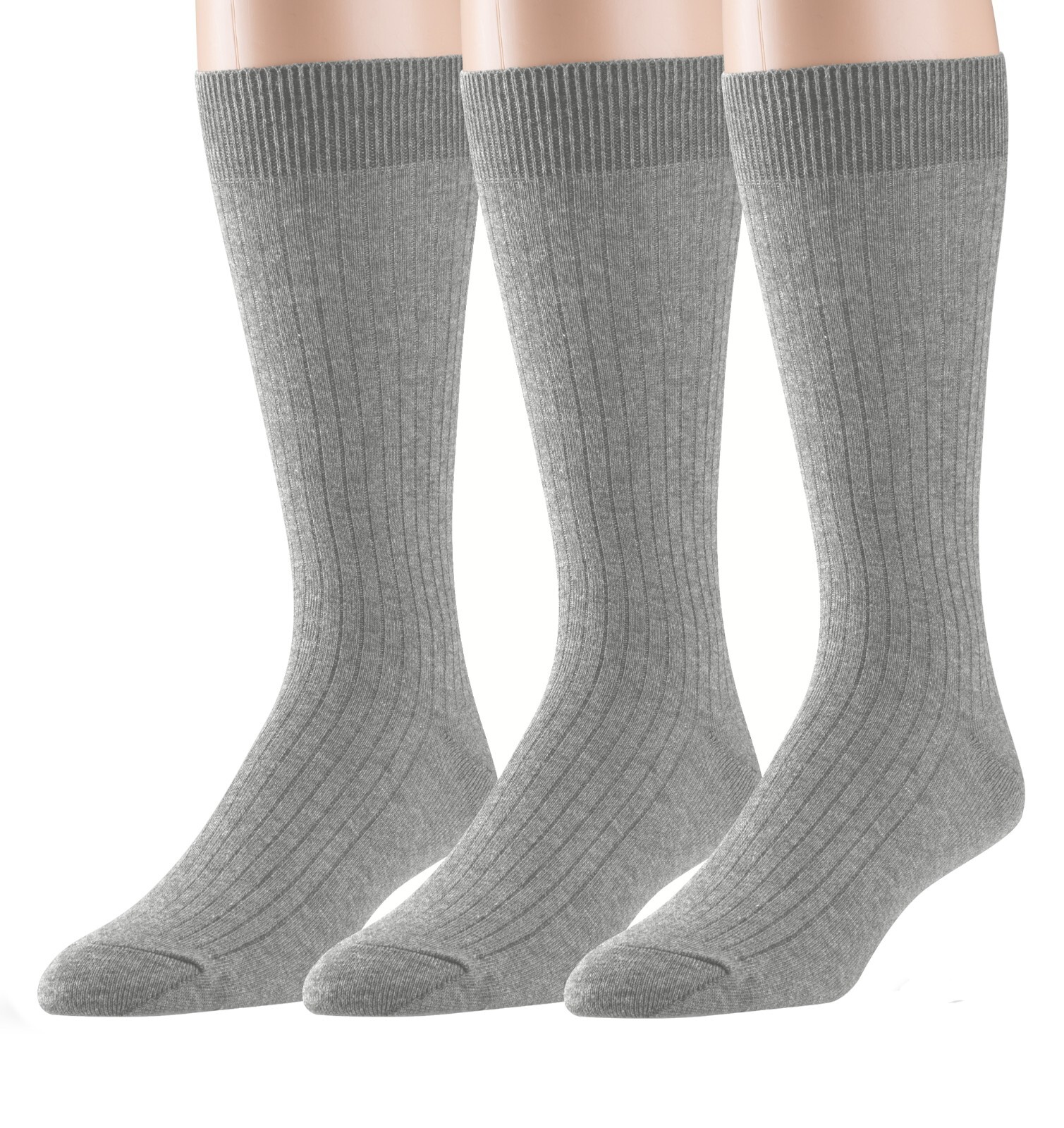 EMEM Men’s Ribbed Cotton Classic Crew Dress Socks 5-Pack, Big and Tall Available