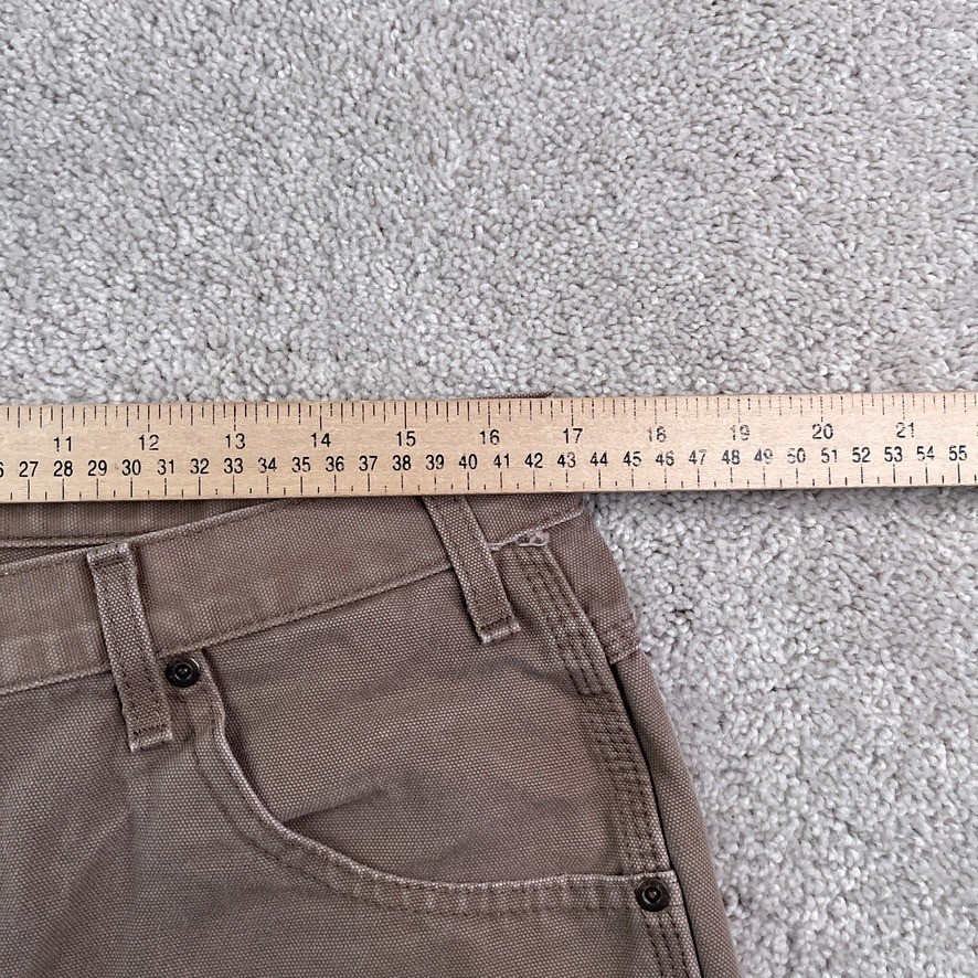 Dickies Pants Mens 34×34 Brown Carpenter Utility Canvas Workwear Hammer Loop