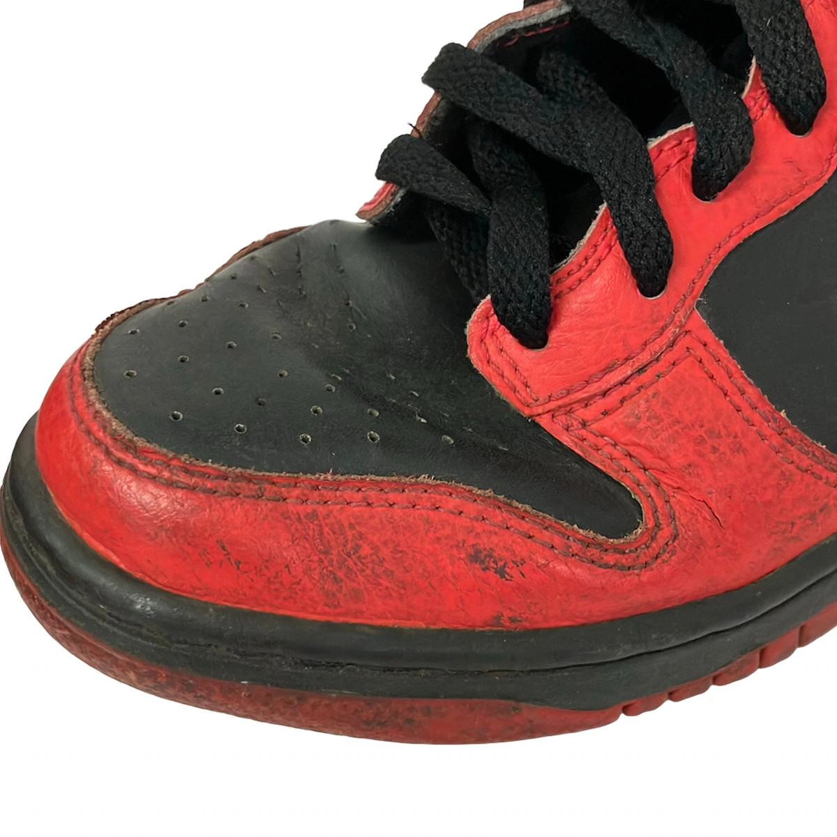 NIKE Dunk High Unclear Red Black Leather Synthetic Leather – Men’s Sneakers