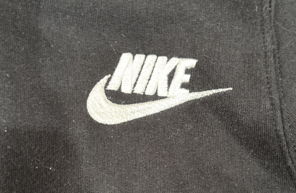 Nike Hooded Zip Up Thumb Holes Black Boys Size Large Cotton Polyester Blend