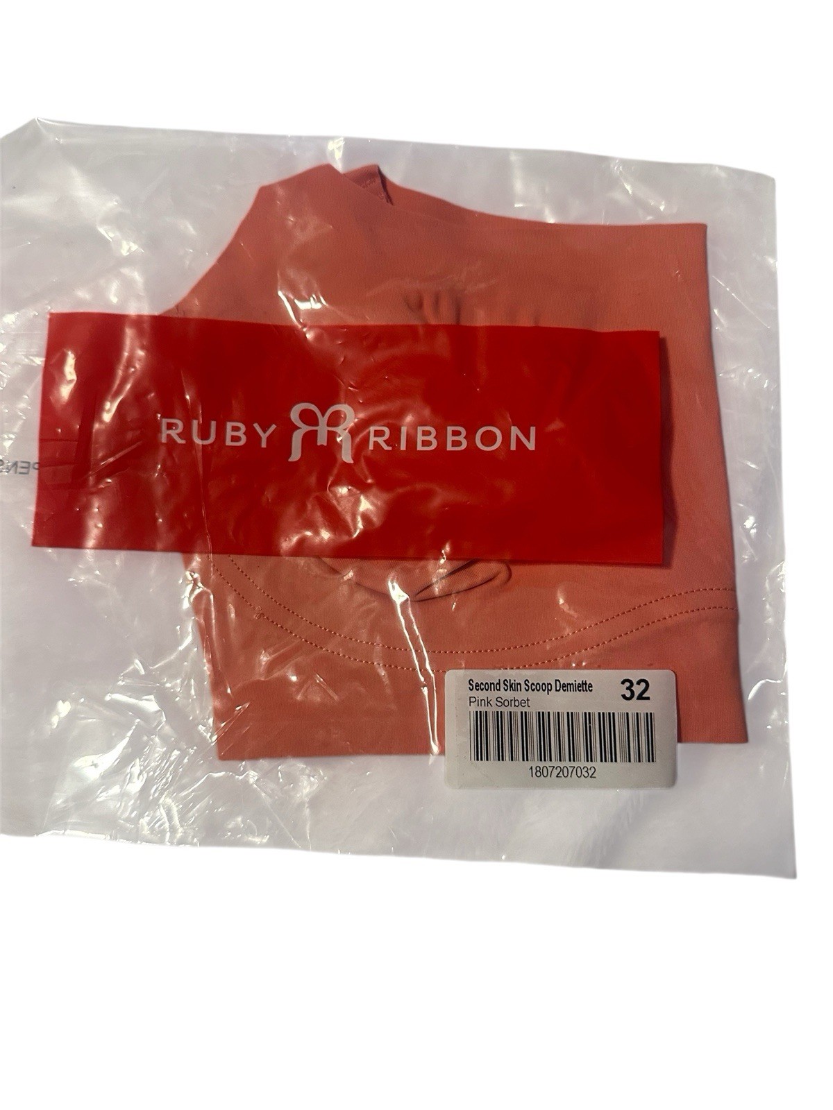 RUBY RIBBON SECOND SKIN SCOOP Wireless DEMIETTE #1807 Pink Sorbet Sz 32 NEW
