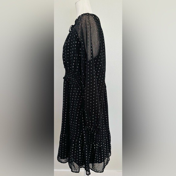 NWT Old Navy Black and White Bishop Sleeve Midi Dress – XL