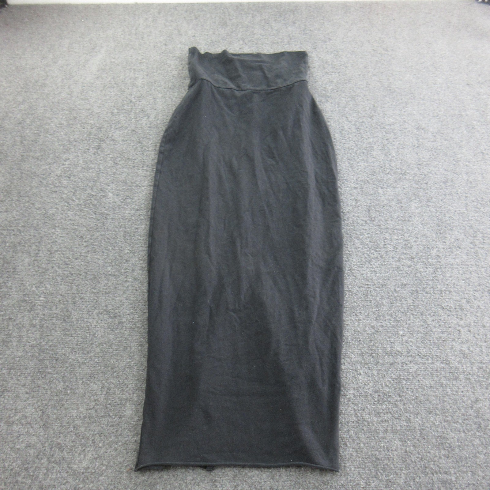 Skims Dress Womens Medium Black Jersey Long Back Slit Stretch Pull On Stretch