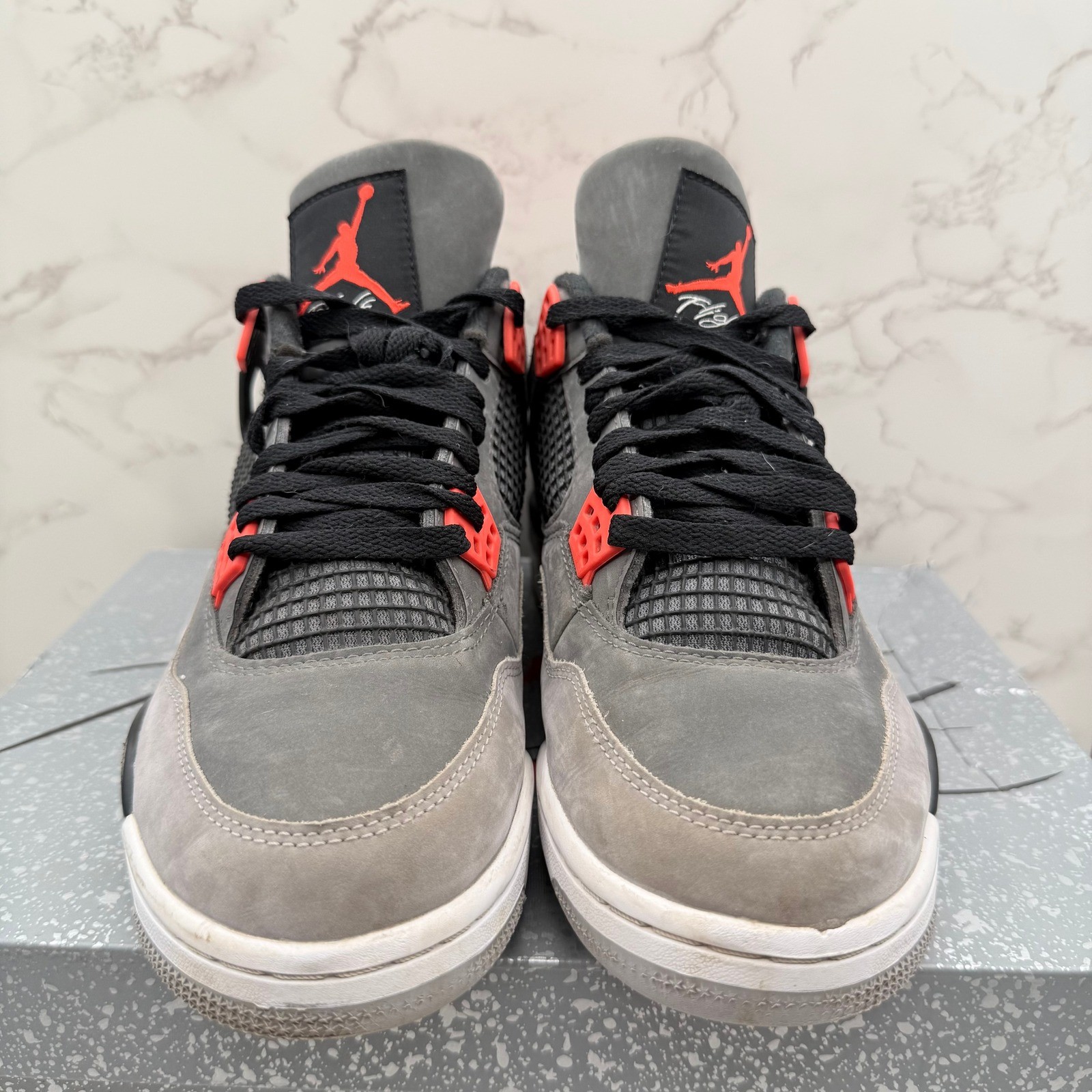 Air Jordan 4 Retro Infrared Dark Grey Black White Mens Size 10.5 DH6927-061